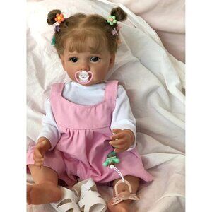 22 Inches Hand Reborn Baby Doll Crafted in Silicone Vinyl Full Body  Realistic